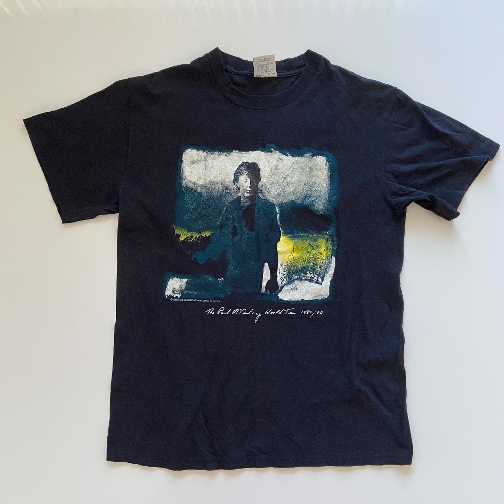Vintage Paul McCartney T-Shirt Mens Large World Tour 1989 1990 80s Rock Music - Picture 1 of 10